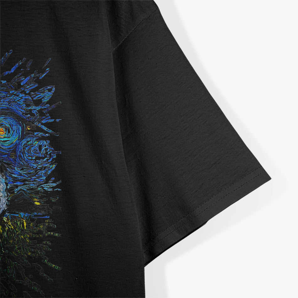 American Eskimo Japanese Spitz Starry Night Dog Art T-Shirt