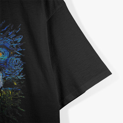 American Eskimo Japanese Spitz Starry Night Dog Art T-Shirt