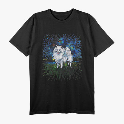 American Eskimo Japanese Spitz Starry Night Dog Art T-Shirt