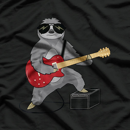 Rocking Sloth Playing Guitar Slow And Steady Rocker T-Shirt