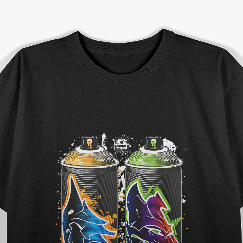 Graffiti Fat Cap Spray Paint Cans - The Pillars of Urban Art T-Shirt