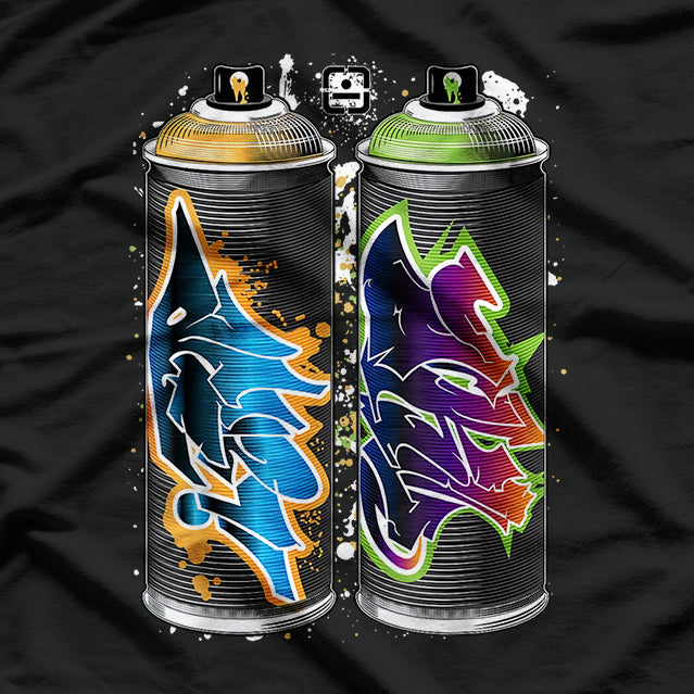 Graffiti Fat Cap Spray Paint Cans - The Pillars of Urban Art T-Shirt