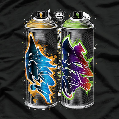 Graffiti Fat Cap Spray Paint Cans - The Pillars of Urban Art T-Shirt