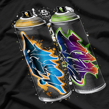 Graffiti Fat Cap Spray Paint Cans - The Pillars of Urban Art T-Shirt