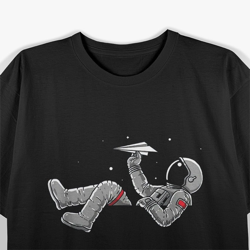 Relaxing Astronauts Throwing Paper Airplanes T-Shirt