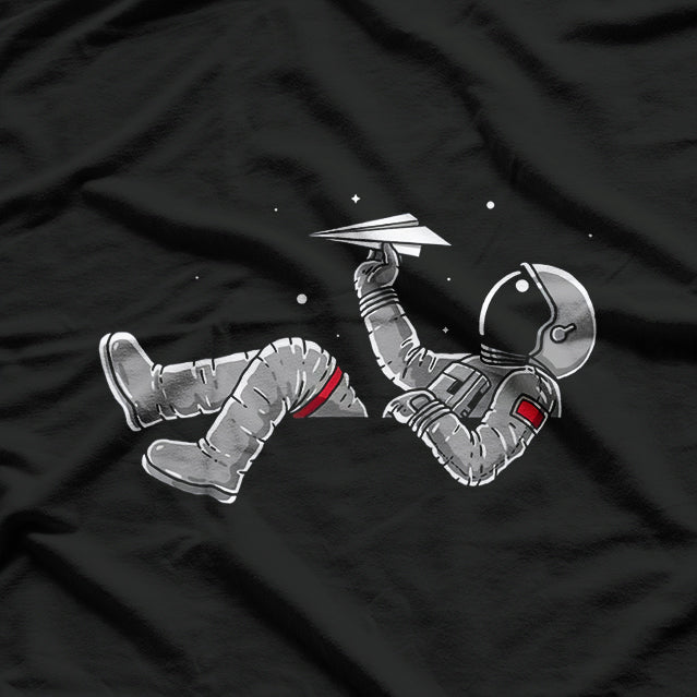 Relaxing Astronauts Throwing Paper Airplanes T-Shirt
