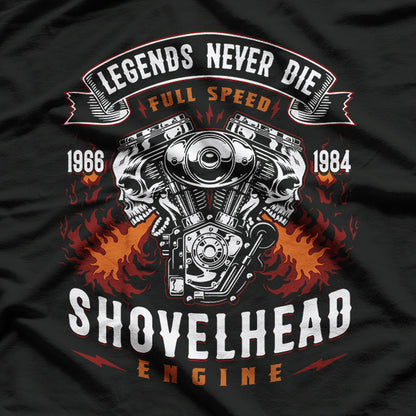 SHOVELHEAD 1966-1984 MOTOR Motorcycles Oldschool Choppers T-Shirt