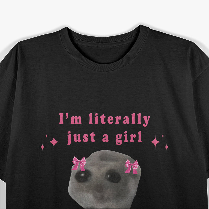 Sad Hamster I'm Just a Girl Funny T-Shirt