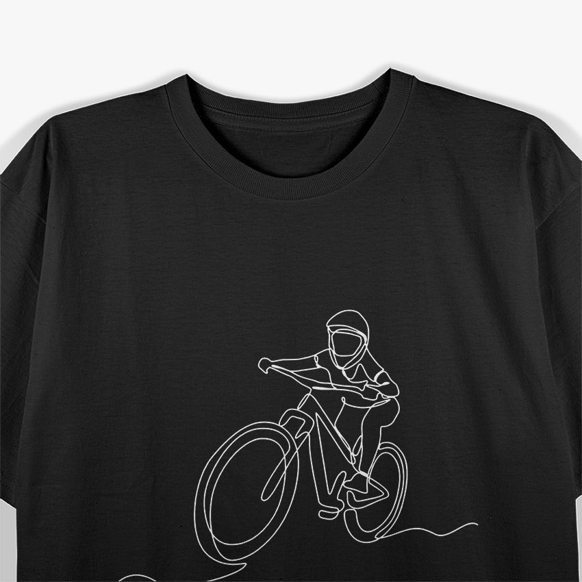 Bicycle Line Art Drawing - Mountain Bike T-Shirt