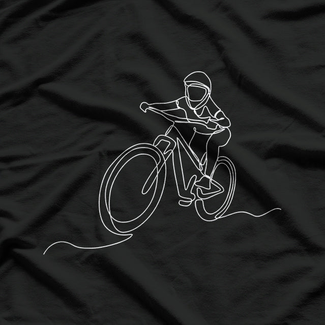 Bicycle Line Art Drawing - Mountain Bike T-Shirt