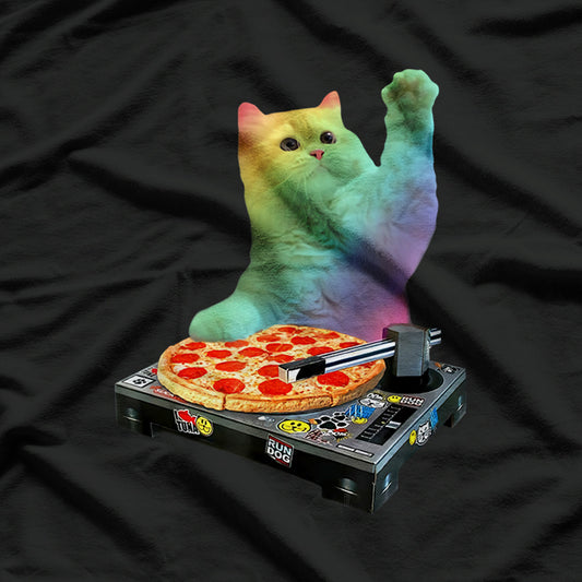 DJ Cat Pizza EDM Music Lover T-Shirt