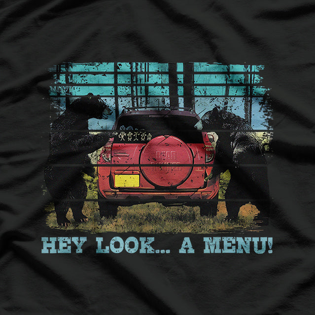 Funny Camping Retro Vintage Hey Look A Menu T-Shirt