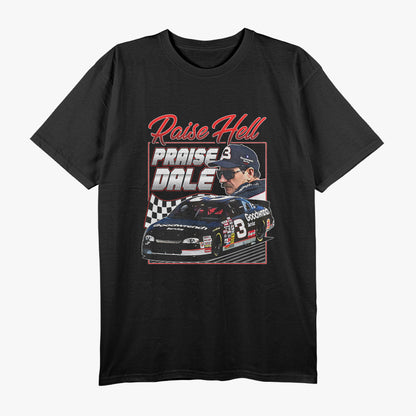 Raise Hell, Praise Dale 90s Retro NASCAR Vibes T-Shirt