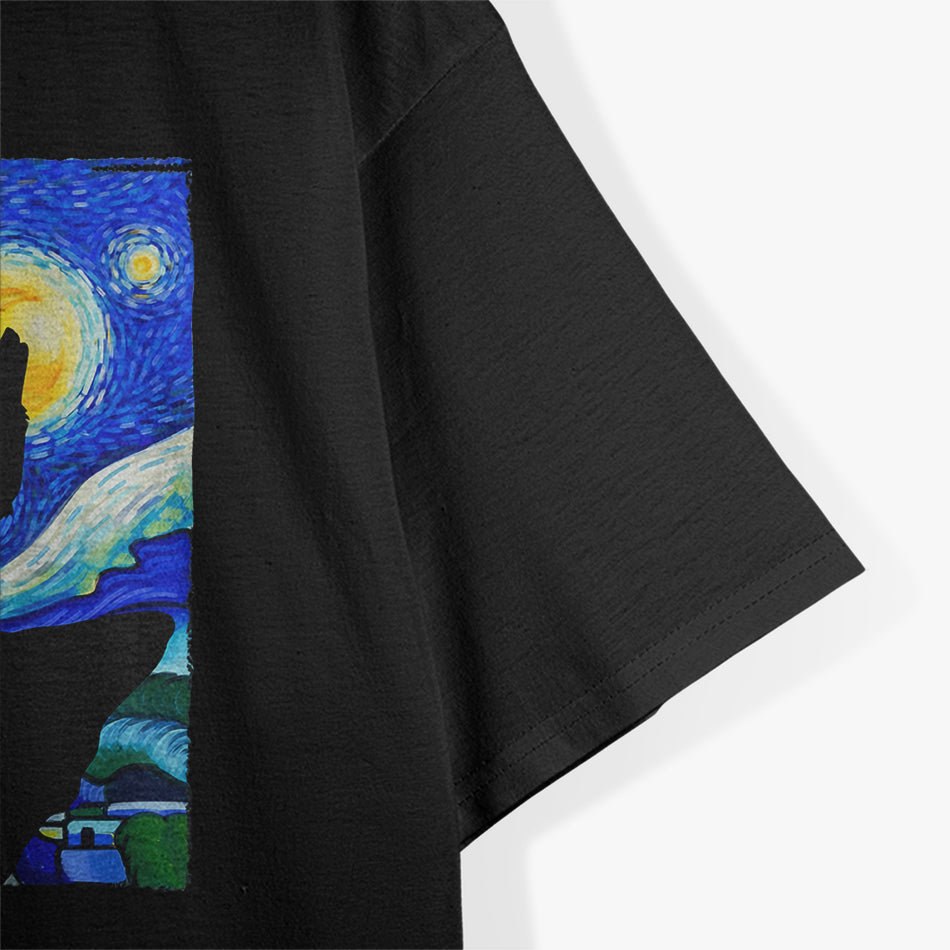 Wolf Starry Night Wolf Tee Van Gogh Gift Wolf T-Shirt