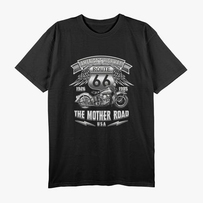 Route 66 Americas Highway Biker Motorcycle Design T-Shirt