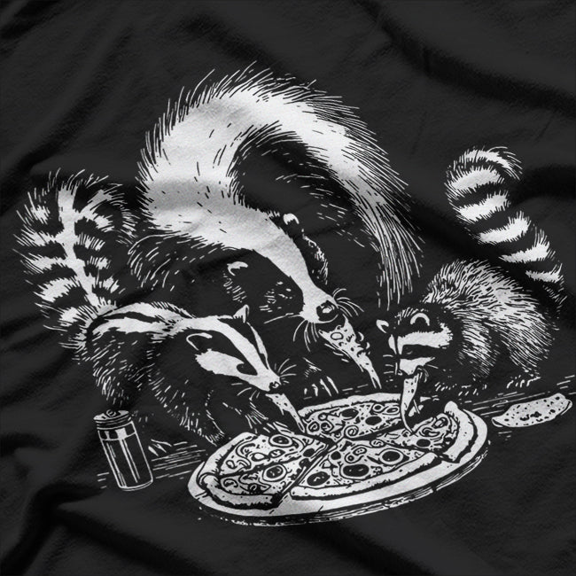 Animal Eating Pizza - A Wild & Fun T-Shirt