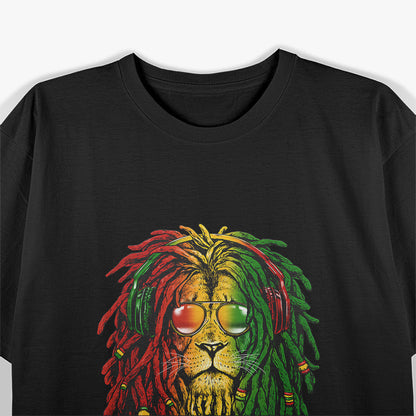 Rasta Reggae Lion Sunglasses Rastafari Gift T-Shirt