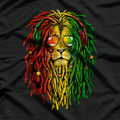 Rasta Reggae Lion Sunglasses Rastafari Gift T-Shirt