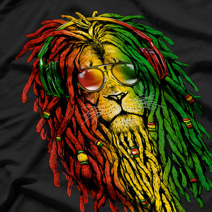 Rasta Reggae Lion Sunglasses Rastafari Gift T-Shirt