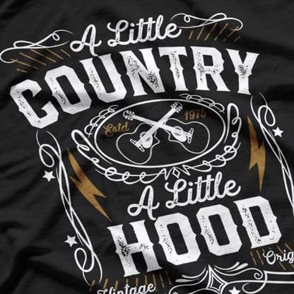 A Little Country A Little Hood Hip Hop Rap Music T-Shirt