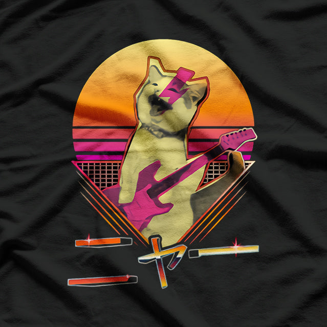 Electric Guitar Cat Bringing Classic Vibes For Music Fans T-Shirt