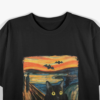 Black Cat Halloween Inspired Scream T-Shirt