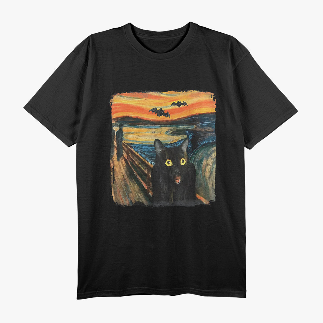 Black Cat Halloween Inspired Scream T-Shirt