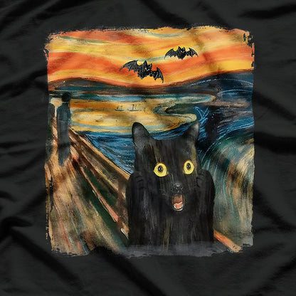 Black Cat Halloween Inspired Scream T-Shirt