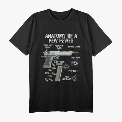 Anatomy of a Pew Pew, Ammo and Gun Humor T-Shirt