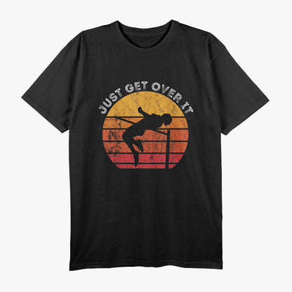 High Jumping Just Get Over It Retro Sunset Sports T-Shirt