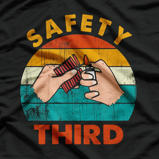 Warning Fireworks Safety Third Independence Day T-Shirt