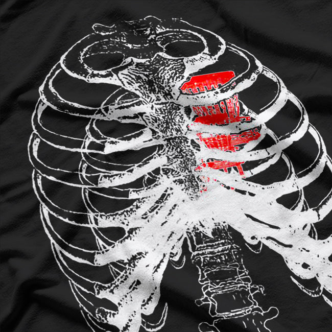 Disc Golf Heart In Ribcage T-Shirt