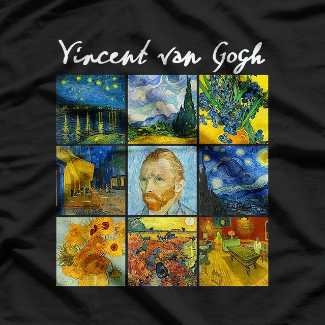 Famous Van G0gh Paintings, Sttarry Night Flowers T-Shirt