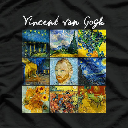 Famous Van G0gh Paintings, Sttarry Night Flowers T-Shirt