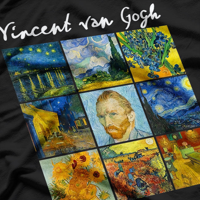 Famous Van G0gh Paintings, Sttarry Night Flowers T-Shirt