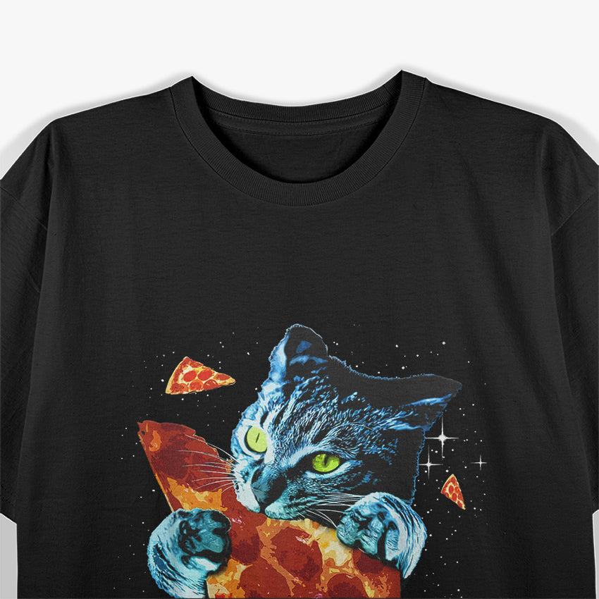 Pizza Cat in Space Funny Animal Lover T-Shirt