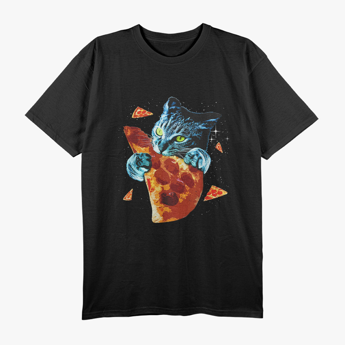 Pizza Cat in Space Funny Animal Lover T-Shirt