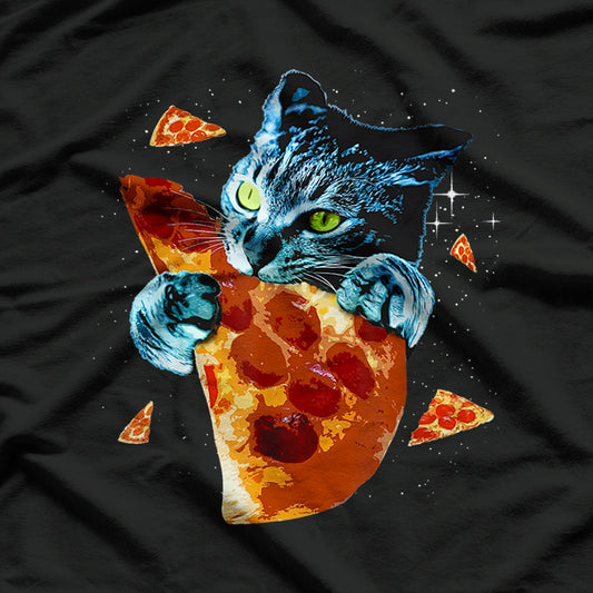 Pizza Cat in Space Funny Animal Lover T-Shirt