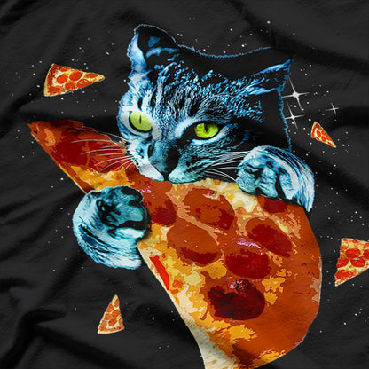 Pizza Cat in Space Funny Animal Lover T-Shirt