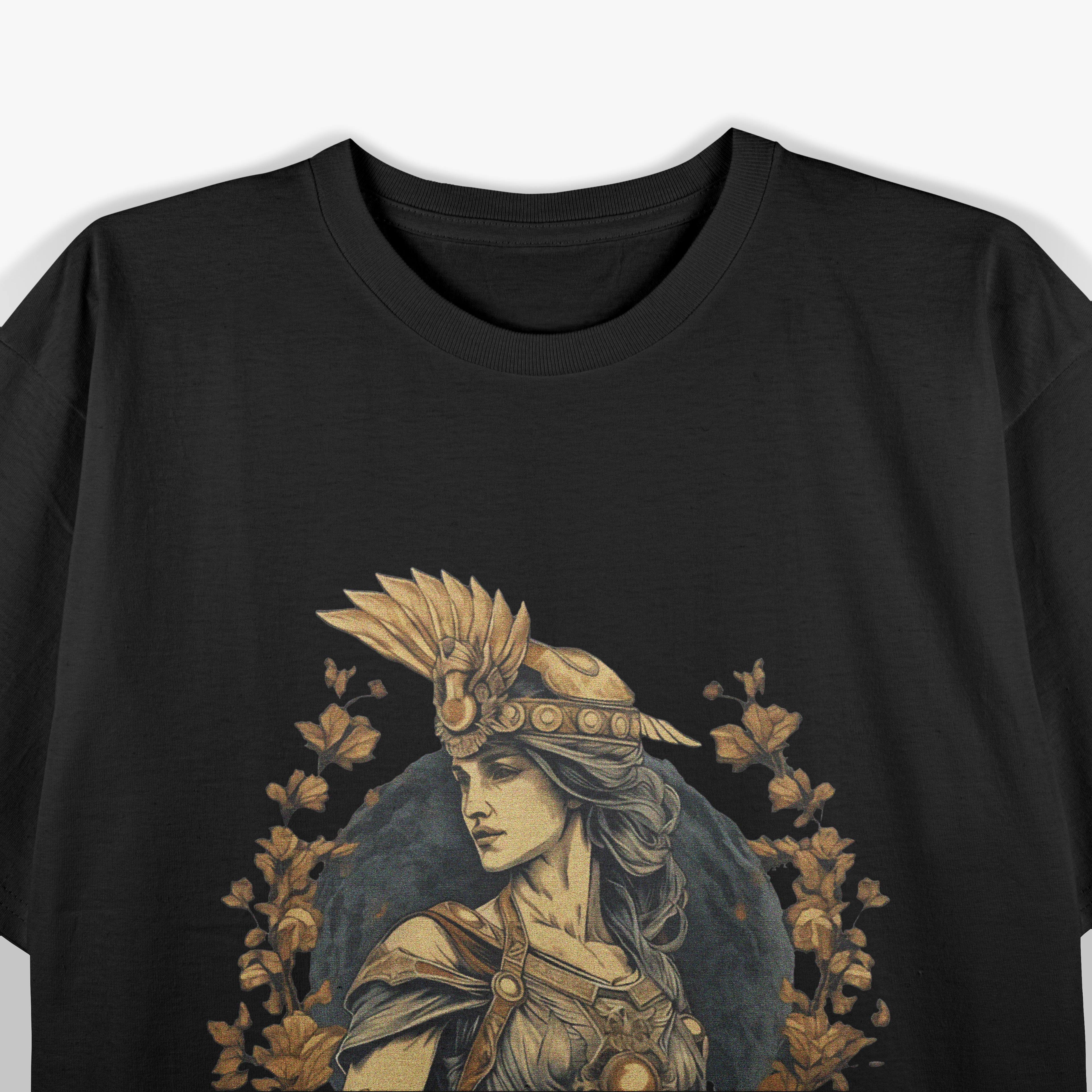 Athena The Greek Goddess Dry Flower Leaves Art Beautiful Detail Texture T-Shirt