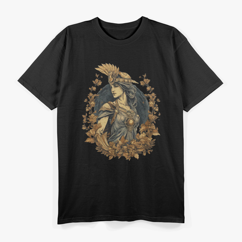 Athena The Greek Goddess Dry Flower Leaves Art Beautiful Detail Texture T-Shirt