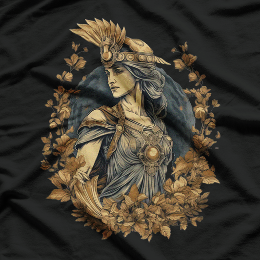 Athena The Greek Goddess Dry Flower Leaves Art Beautiful Detail Texture T-Shirt