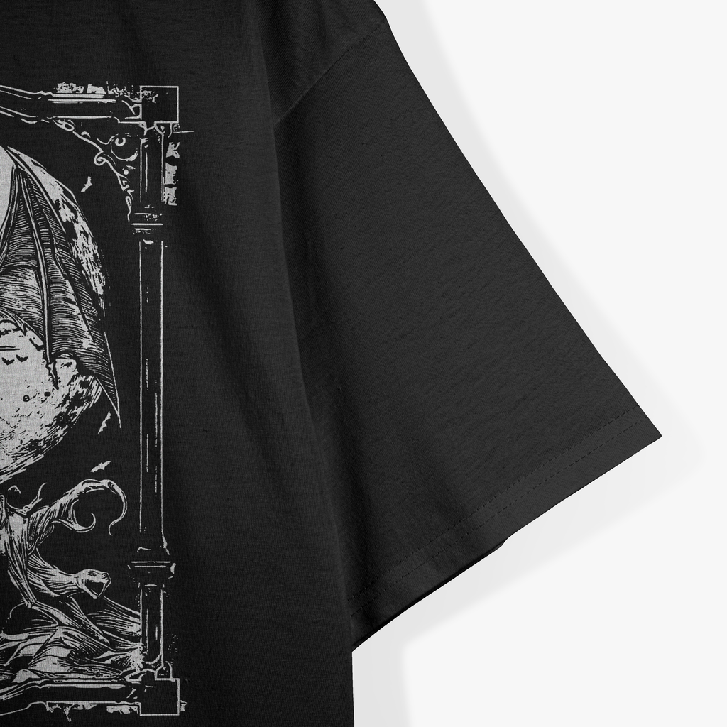 Bat Cat Skull Occult Unholy Goth Metal Mystical Supernatural T-Shirt