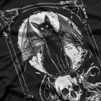 Bat Cat Skull Occult Unholy Goth Metal Mystical Supernatural T-Shirt