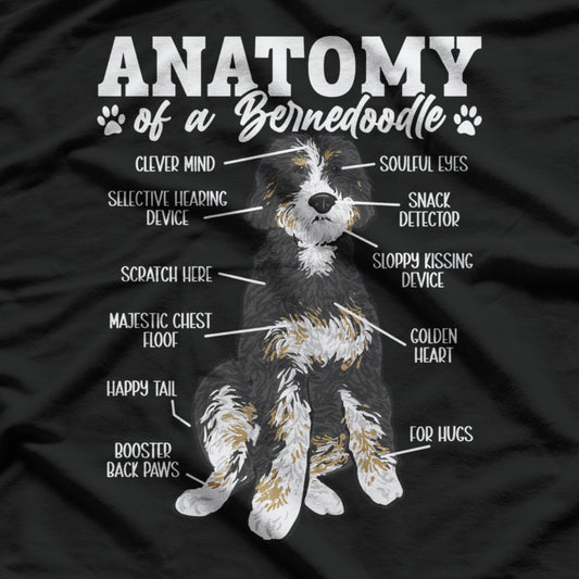 Bernedoodle Dog Anatomy Of A Bernedoodle Dog Lover T-Shirt