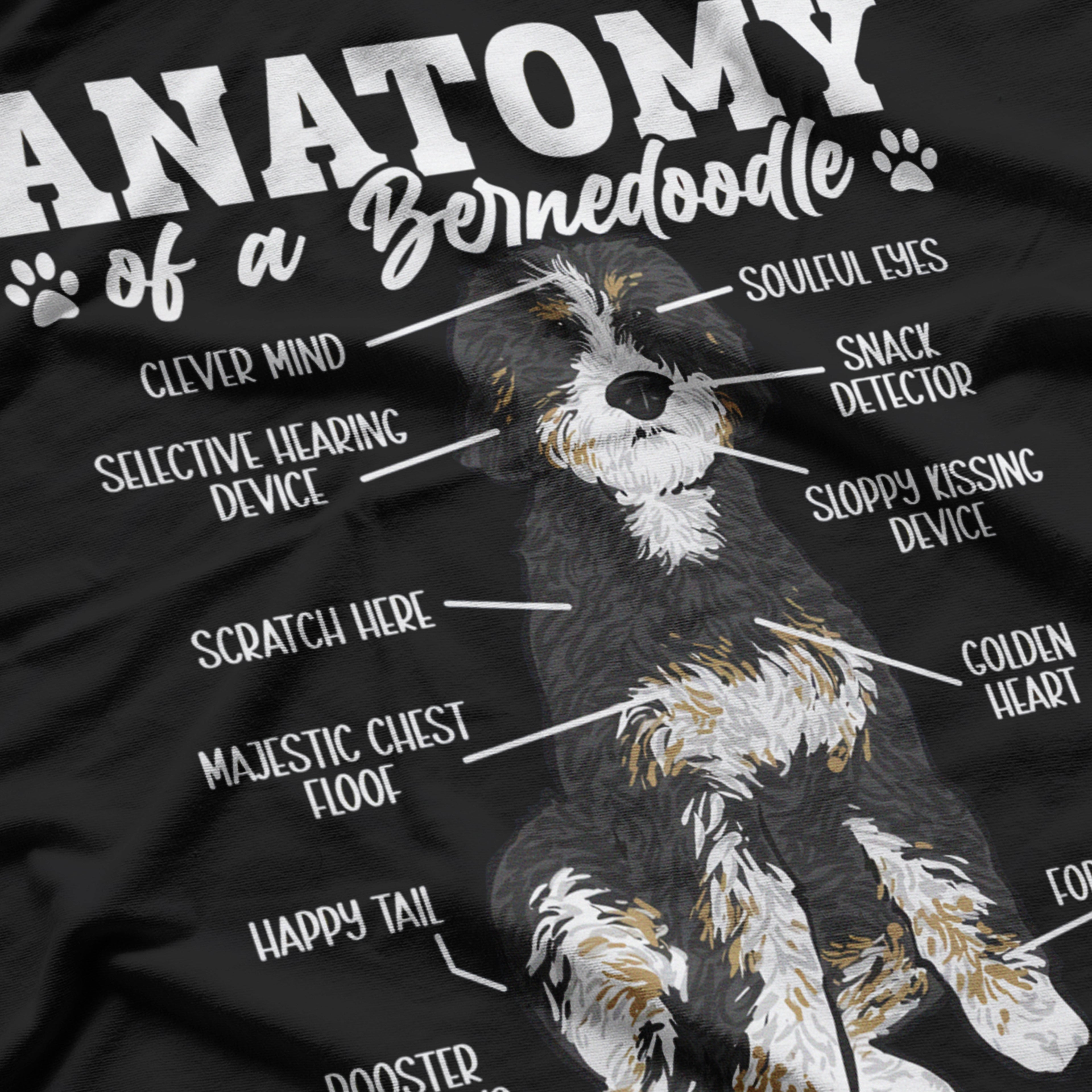 Bernedoodle Dog Anatomy Of A Bernedoodle Dog Lover T-Shirt