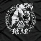 Berserker Bear Warrior Odin Runes Valknut Symbol T-Shirt