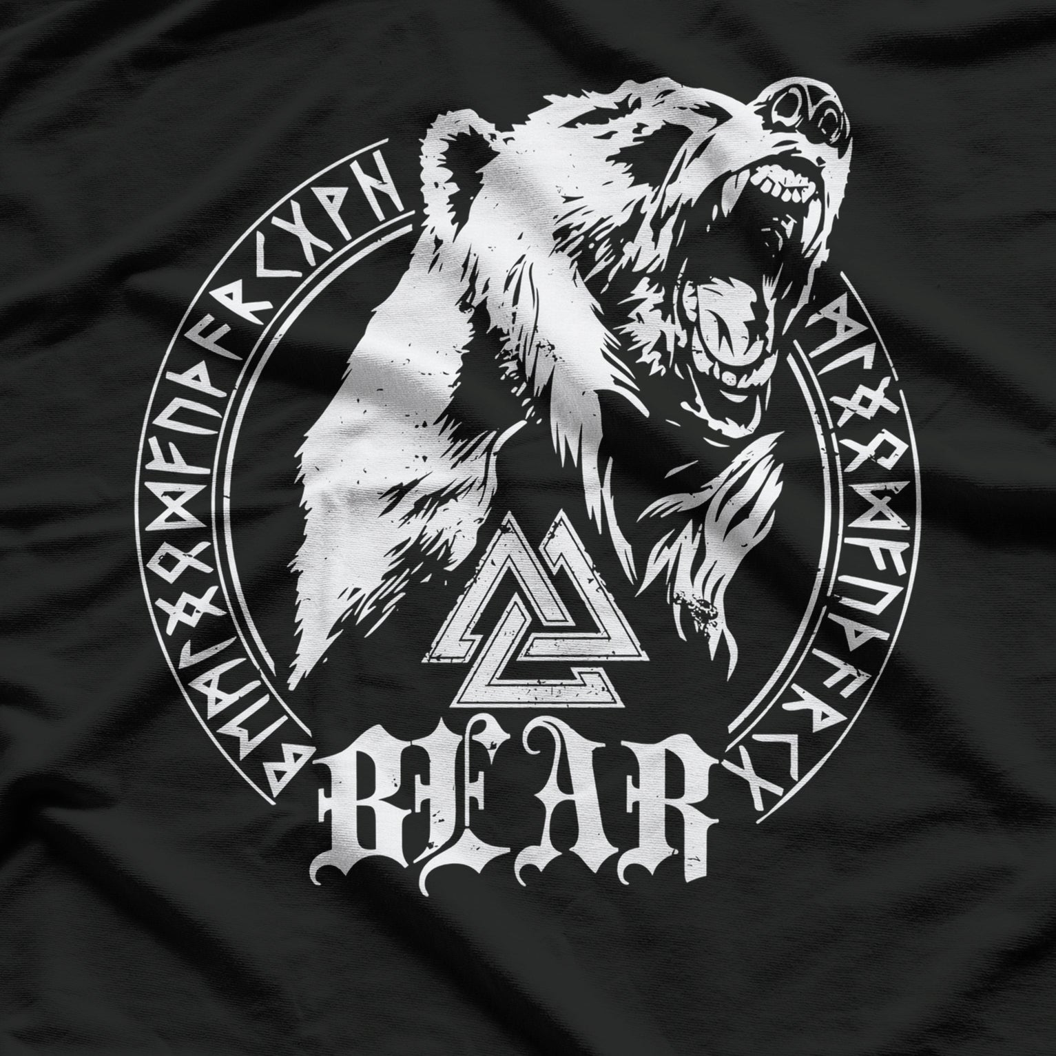 Berserker Bear Warrior Odin Runes Valknut Symbol T-Shirt