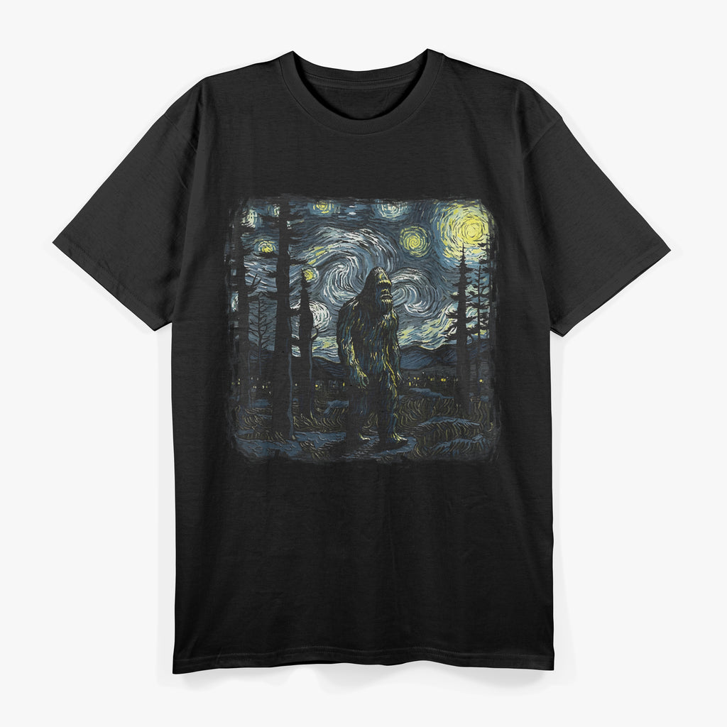 Bigfoot Starry Night – Sasquatch Meets Van Gogh T-Shirt