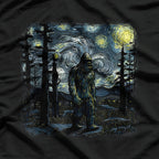 Bigfoot Starry Night – Sasquatch Meets Van Gogh T-Shirt
